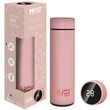 Kép 1/2 - Must: Smart Thermos rozsdamentes-acél kulacs LED hőmérséklet kijelzővel, gumi bevonattal pink színben 500ml