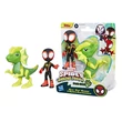Kép 3/4 - Spidey és csodálatos barátai - Miles Morales és Elektroszaurusz Dino-Háló Akciófigura Szett - Hasbro