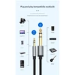 Kép 4/6 - Thunder AU001-30 sztereo jelkábel (3|5 mm Jack - 6|3 mm Jack) - (3 m)