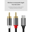 Kép 3/6 - Thunder AU003-15 sztereo jelkábel (USB-C - 2x RCA) - (1|5 m)