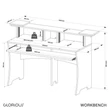 Kép 5/6 - Glorious Workbench White Stúdió asztal (fehér)