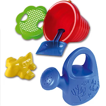Homokozó szett hullámos vödörrel 5 részes - D-Toys