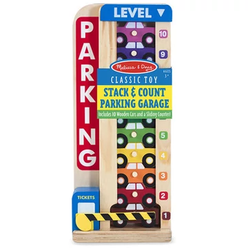 Színes-számos autós parkolótorony fa készségfejlesztő - Melissa & Doug