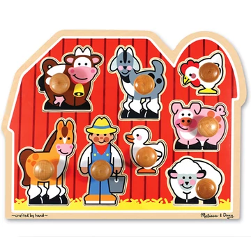 Farm fa forma puzzle fogantyúval - Melissa & Doug