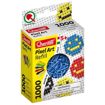 Quercetti: Pixel Art kék színű 4mm-es pötyi utántöltő 1000db-os