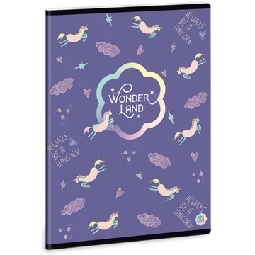 Ars Una: Wonderland Unicorn vonalas füzet A/5 40lapos