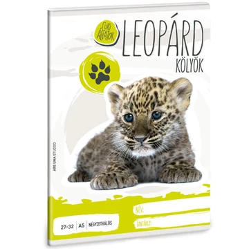 Cuki állatok - Leopárd kockás füzet A/5