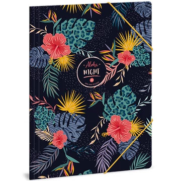 Aloha night virágmintás gumis dosszié A/4-es méretben