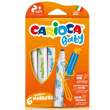 Carioca: Színes bébi filctoll 6db-os szett kimosható