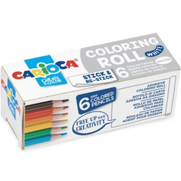 Öntapadós mini színezőhenger 6db mini ceruzával - Carioca
