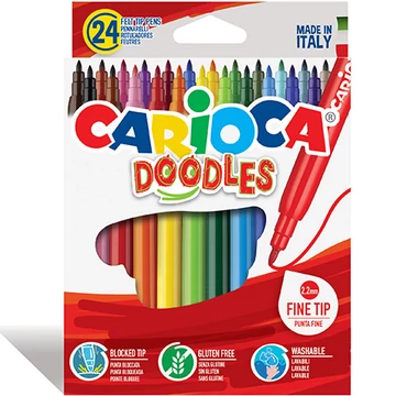 Doodles hosszú hegyű filc 24db-os szett - Carioca