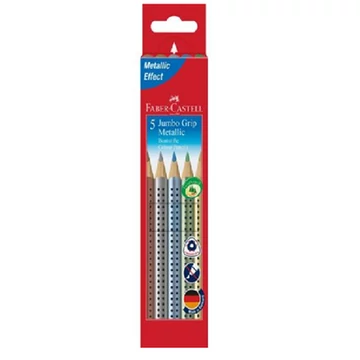 Faber-Castell: GRIP Jumbo metál színesceruza készlet - 5db