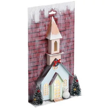Stop & Look: Karácsonyi papír templom fénnyel 17x5x30cm