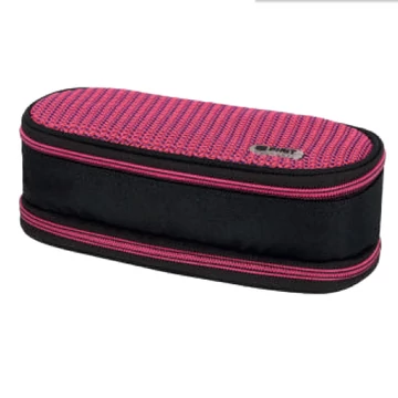 Spirit: My Bag fekete és pink két rekeszes ovális tolltartó