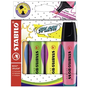 Stabilo: BOSS SPLASH szövegkiemelő 2-5mm-es 4db-os szett
