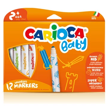 Carioca: Színes bébi filctoll 12db-os szett kimosható