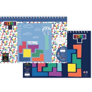 Tetris vázlatfüzet matricákkal és sablonnal