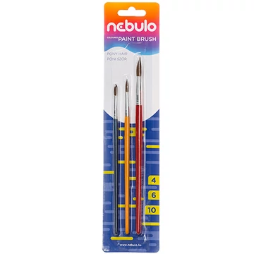 Nebulo: Ecset festett fanyelű 5db-os szett (4-6-10)
