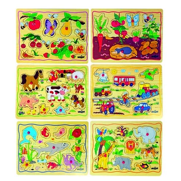 Fa puzzle fogást segítő szegeccsel ellátva - Woodyland