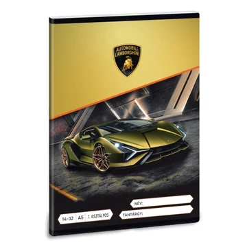 Ars Una: Lamborghini 1. osztályos vonalas füzet A5 14-32