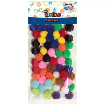 Színes pompon szett 15mm 60db