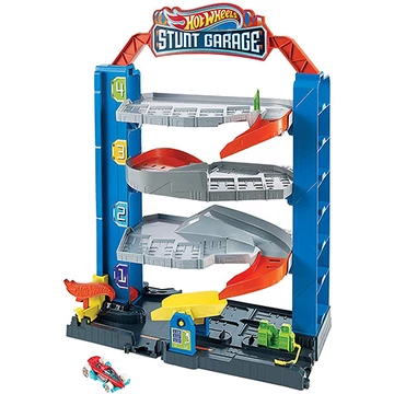 Hot Wheels Kaszkadőrgarázs pályaszett kisautóval - Mattel