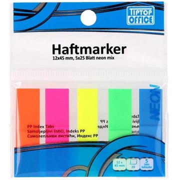 Spirit: neon színű 5x25 lapos jelölőcímke szett 12x45mm