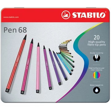 Stabilo: Pen 68 fém dobozos filctoll készlet 20db-os