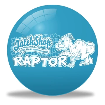 Raptor dinoszauruszos kék gumilabda 22cm-es