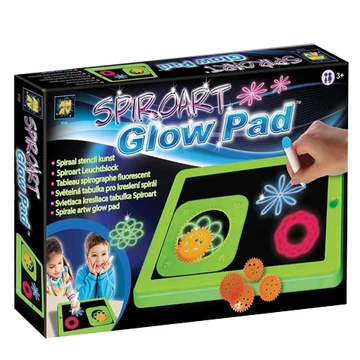 Spirálok neon világító rajztábla filctollakkal
