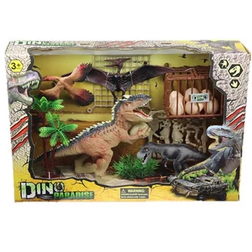 Dinoszauruszos játék szett különböző kiegészítőkkel