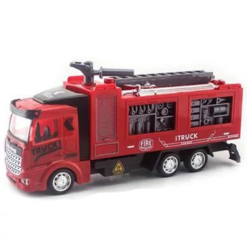 Tűzoltó autó hátrahúzós meghajtással, fénnyel és hanggal 1/48
