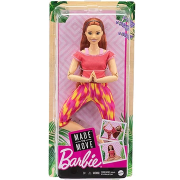 Barbie: Hajlékony jógababa vörös hajjal piros felsőben - Mattel