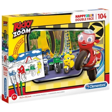 Ricky Zoom Double 2 az 1-ben 104db-os színezhető kétoldalas puzzle - Clementoni