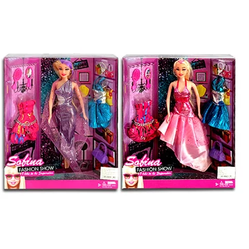 Sofina Fashion Show party ruhás baba extra ruhákkal és kiegészítőkkel 2 változatban