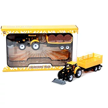 Engineering Truck: Traktor szett utánfutóval és olajos hordókkal 28cm