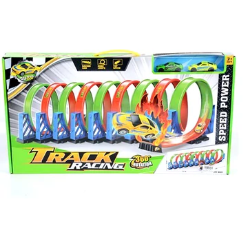 Track Racing szuper hurok versenypálya két hátrahúzós kisautóval
