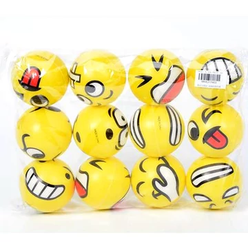 Kis softball labda emoji mintával 6,3cm 1db