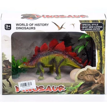 Stegosaurus dinoszaurusz figura tojással és növényekkel