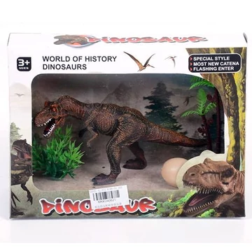 Tyrannosaurus Rex figura tojással és növényekkel