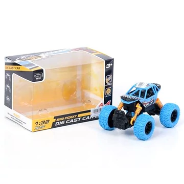 Off-Road hátrahúzós kék rally autó 1/32