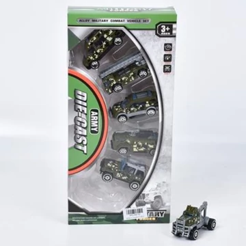 Army Die-Cast: Katonai 6 db-os kisautó szett