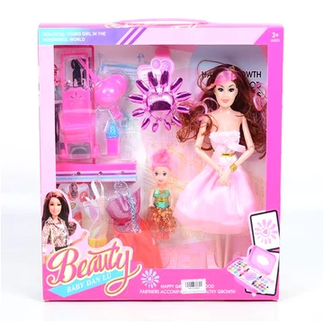 Beauty divatbaba szett babával, ruhákkal és kiegészítőkkel 29cm