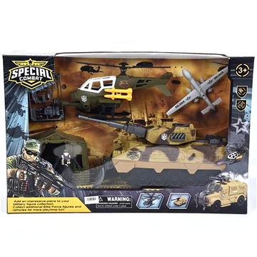 Special Combat katonai bázis harci járművekkel játékszett