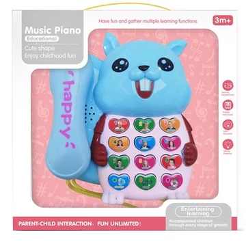 Kék mókusos telefon fénnyel és hanggal