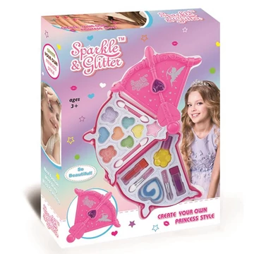 Sparkle & Glitter nyíl alakú kétszintes sminkpaletta kiegészítőkkel