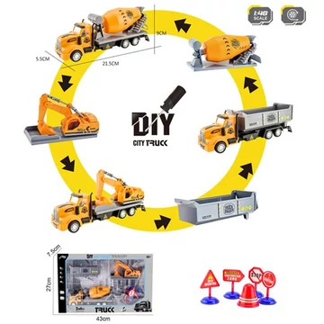 City Truck Átalakítható építőipari teherautó jelzőtáblákkal 1/48