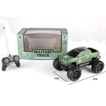 RC Off-Road távirányítós katonai Pick-Up terepjáró fénnyel 27 MHz 1/14