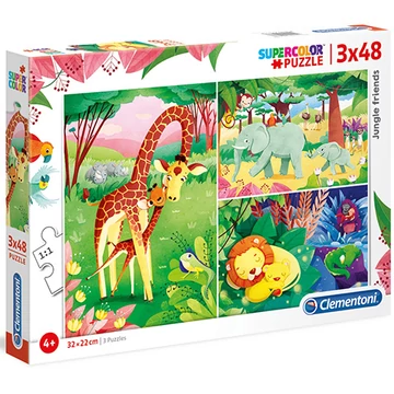 Dzsungel barátok Supercolor 3 az 1-ben puzzle 3x48db-os - Clementoni