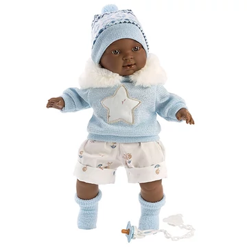 Llorens: Sirham 38cm-es síró baba csillagos ruhában (38617L)
